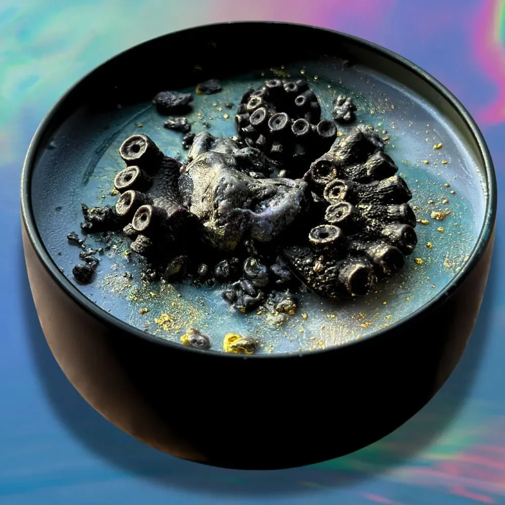 Kraken Unleashed Luxury Wickless Candle: Amber Citrus Musk